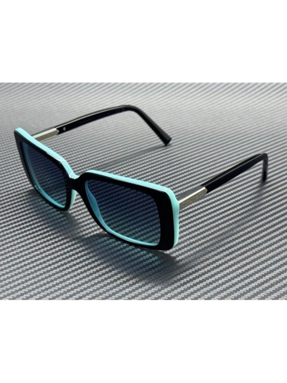New Tiffany & Co. Women  Black on Tiffany Blue Sunglasses 55-17-140